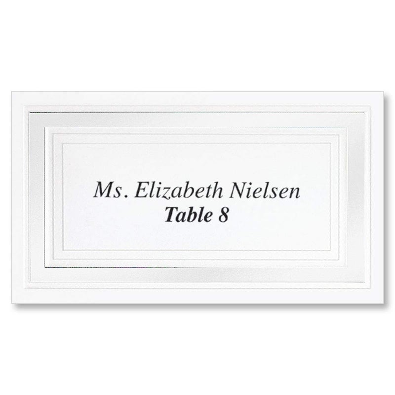 PaperDirect White 65lb Cover Stock Place Cards, White Foil Border, Micro-Perforated, 2" x 3 1/2", 200/box, Laser and Inkjet Compatible - Image 2